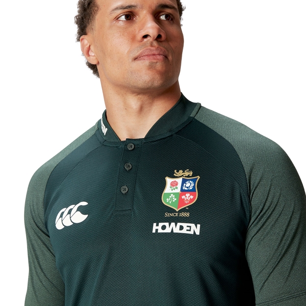 British and Irish Lions Mens Polo Green - Model Close-up