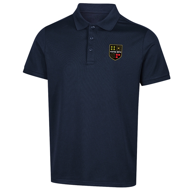 Yate Rugby Club Adults Classic Technical Polo Shirt Navy - Front View