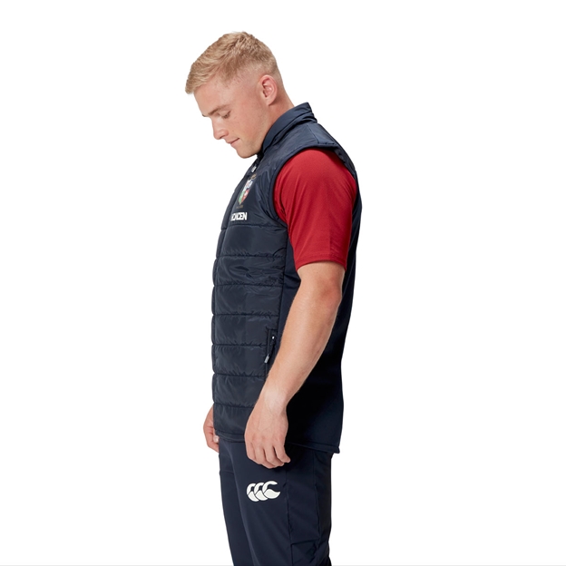 British and Irish Lions Mens Microlight Gilet Navy - Model Side