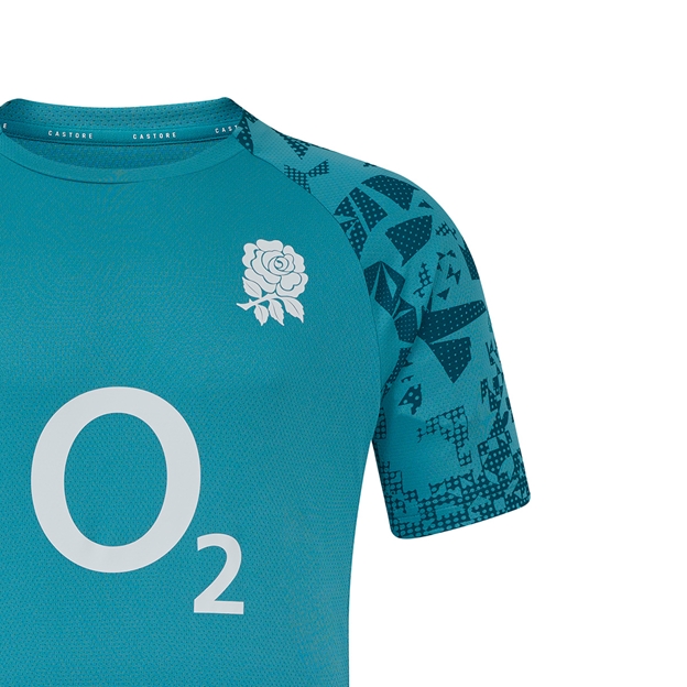 England Mens Performance Short Sleeve Tee 25-26 Reflecting Pond - RFU