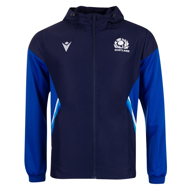 Scotland Mens Travel Full Zip Hoodie Navy 2023 - Front