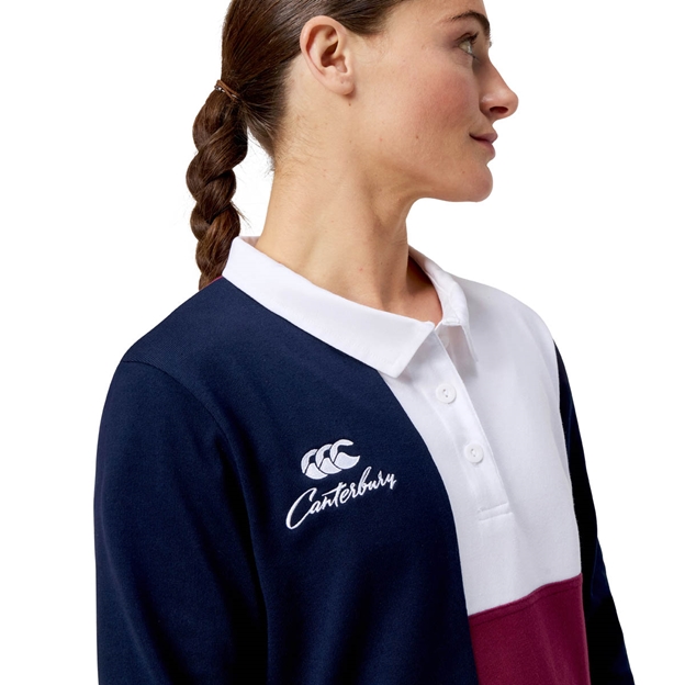 Canterbury Womens Harlequin Webber Rugby Shirt Multi Colour - Model Close-up