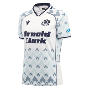 Scotland Womens Away Rugby Shirt 26/27 White Sand and Navy - Front View