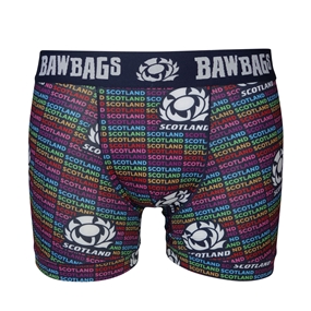 Bawbags Mens Scotland Rugby Proud Cool De Sacs Boxer Shorts Multi - Front