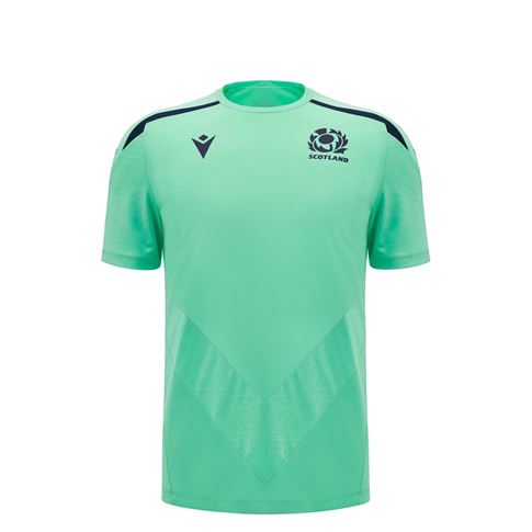 Scotland Junior Poly Shirt -Green - Short Sleeve - 2025 - Front Scotland Junior Poly Shirt -Green - Short Sleeve - 2025 - Front
