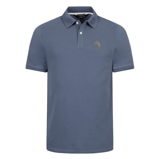 Namibia 1916 Heritage Pure Cotton Polo Petrol Blue - Front View