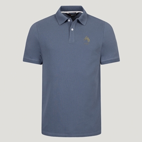 Namibia 1916 Heritage Pure Cotton Polo - Petrol Blue - Front View