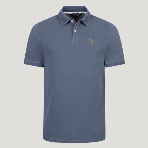 Namibia 1916 Heritage Pure Cotton Polo - Petrol Blue - Front View