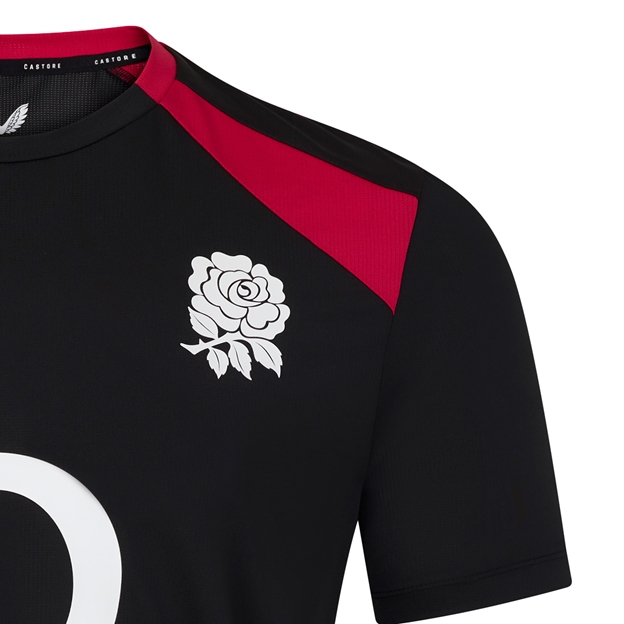 England Mens Performance T-Shirt 26/27 Castore Black - Rose