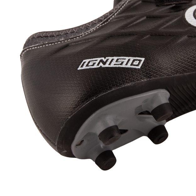 Optimum Kids Ignisio Easy Fasten Moulded Stud Firm Ground Boots - Black/Silver