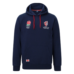 England X Rugby World Cup 2023 Mens Pullover Hoodie Navy - Front View
