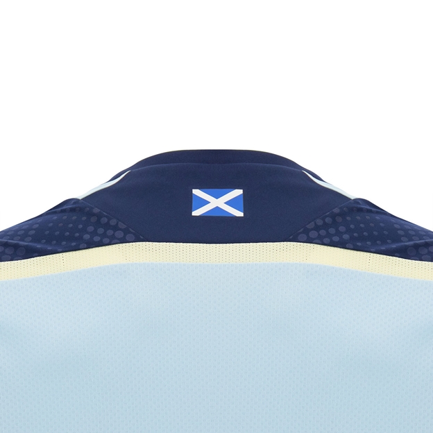 Scotland Kids Training Shirt 26/27 Blue and Sand - Scotland Flag Close-up