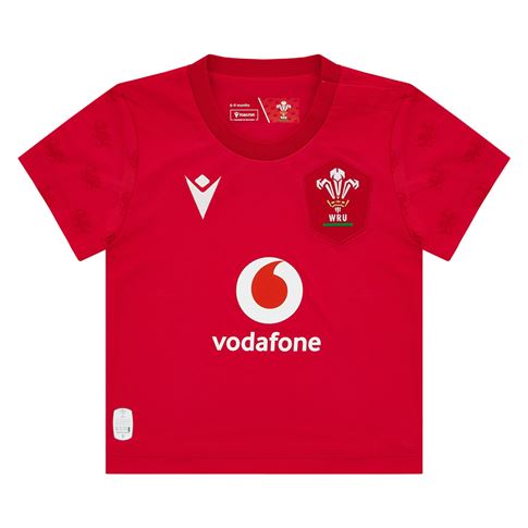 Wales Babies Home Rugby Shirt 26/27 Red - Front View