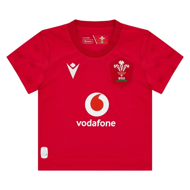 Wales Babies Home Rugby Shirt 26/27 Red - Front View