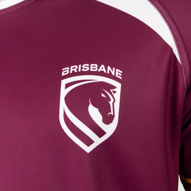 Brisbane Broncos Kids Supporters Shirt 2026 Maroon - Broncos Logo Close-up