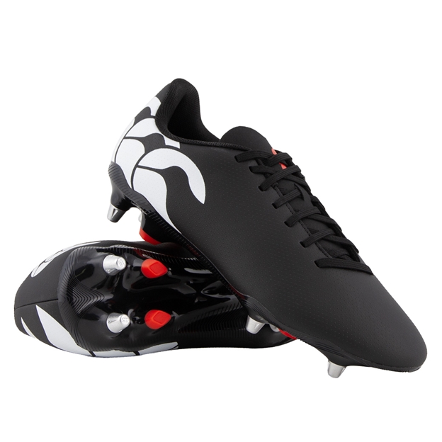 Canterbury Adults Speed Raze Soft Ground Rugby Boots Black - Front View