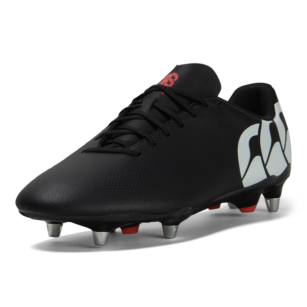 Canterbury Adults Speed Raze Soft Ground Rugby Boots Black - Toe View