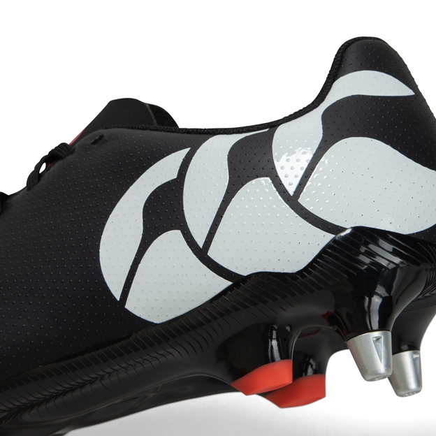 Canterbury Adults Speed Raze Soft Ground Rugby Boots Black - Heel Close-up