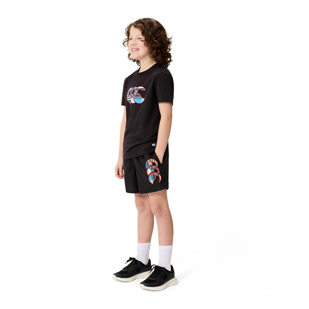 Canterbury Kids Uglies Tactic Shorts Black/Multi - Model Full View