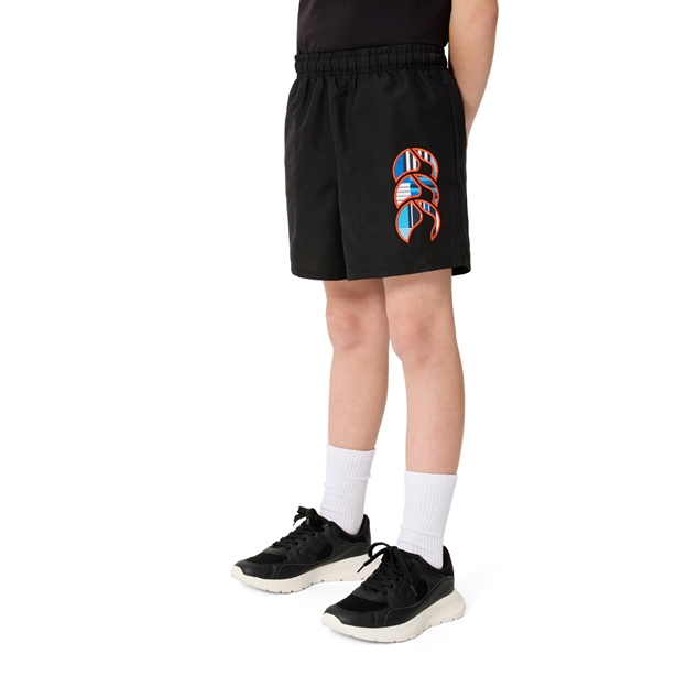 Canterbury Kids Uglies Tactic Shorts Black/Multi - Model Side View