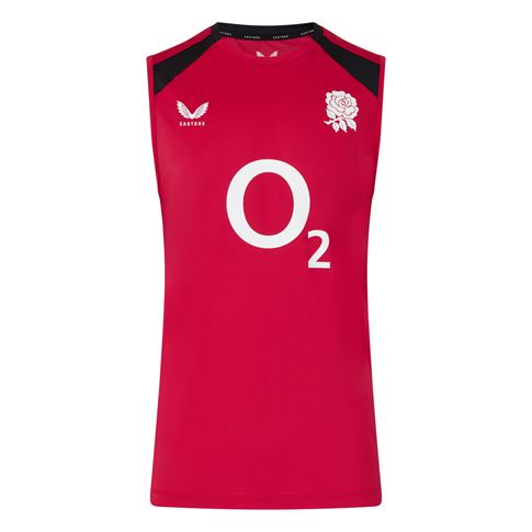 England Mens Performance Vest 26/27 Persian Red - Front