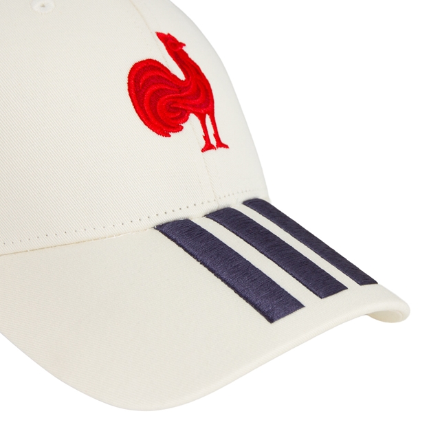France Adults Baseball Cap 26/27 Cream White - Front Detail Close-up