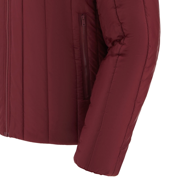 Wales Mens Travel Padded Bomber Jacket 25/26 Dark Red - Sleeve Detail