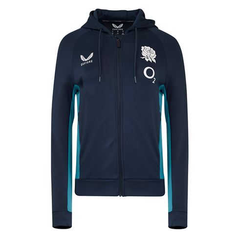 England Womens Performance Full Zip Hoodie 25-26 - Front England Womens Performance Full Zip Hoodie 25-26 - Front