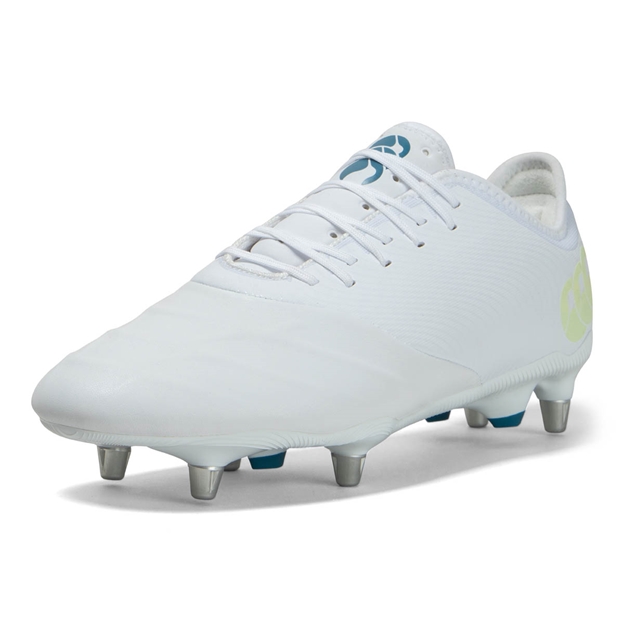 Canterbury Adults Phoenix Genesis Pro Soft Ground Rugby Boots White - Front