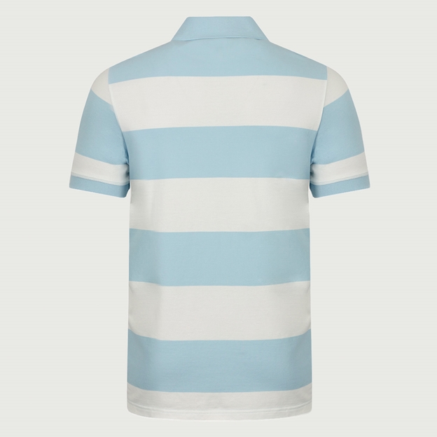 Scotland 1990 Heritage Pure Cotton Polo - Sky Blue/White