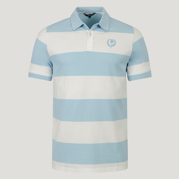 Scotland 1990 Heritage Pure Cotton Polo Sky White - Front View