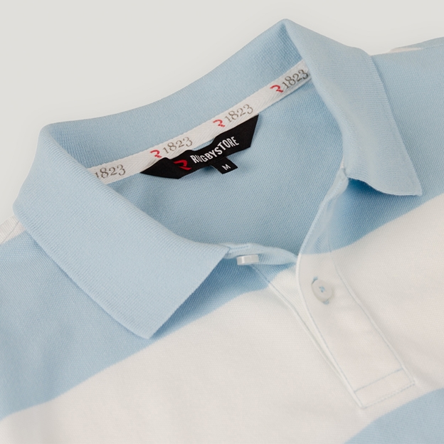 Scotland 1990 Heritage Pure Cotton Polo - Sky Blue/White