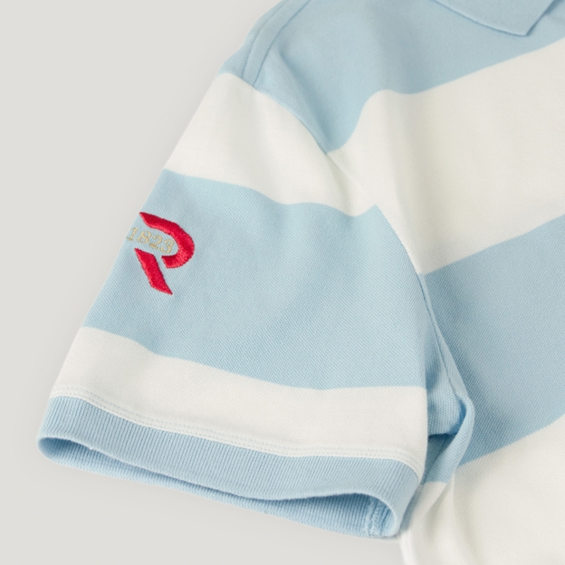 Scotland 1990 Heritage Pure Cotton Polo - Sky Blue/White