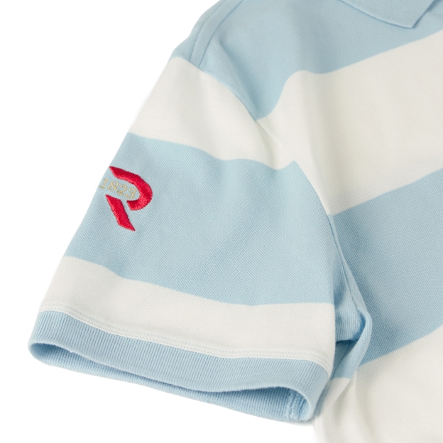 Scotland 1990 Heritage Pure Cotton Polo - Sky Blue/White