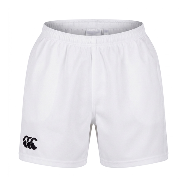 Canterbury Mens Polyester Professional Rugby Match Shorts 2.0 White - Front View