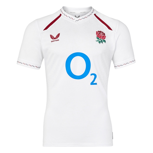 England Mens Home Pro Rugby Shirt 26/27 Brilliant White - Front View