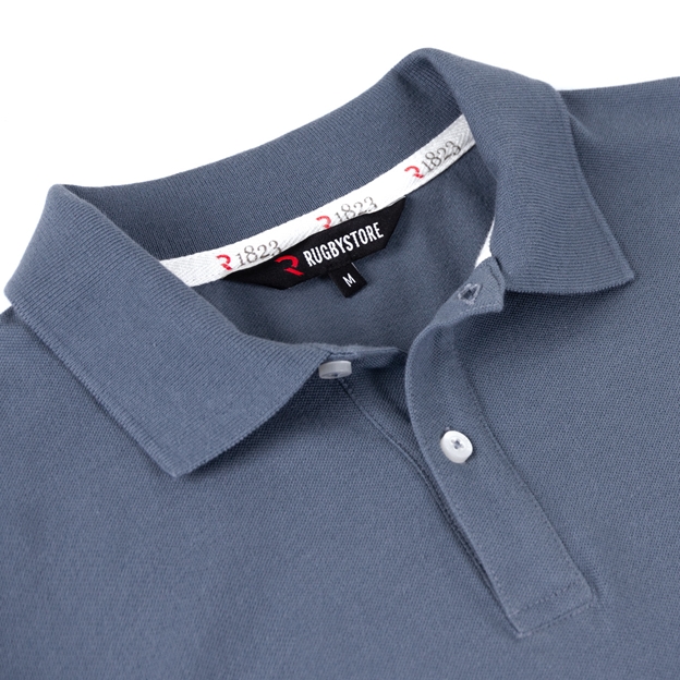 Rugby 1823 Adults Polo Shirt Petrol Blue - Collar Close-up