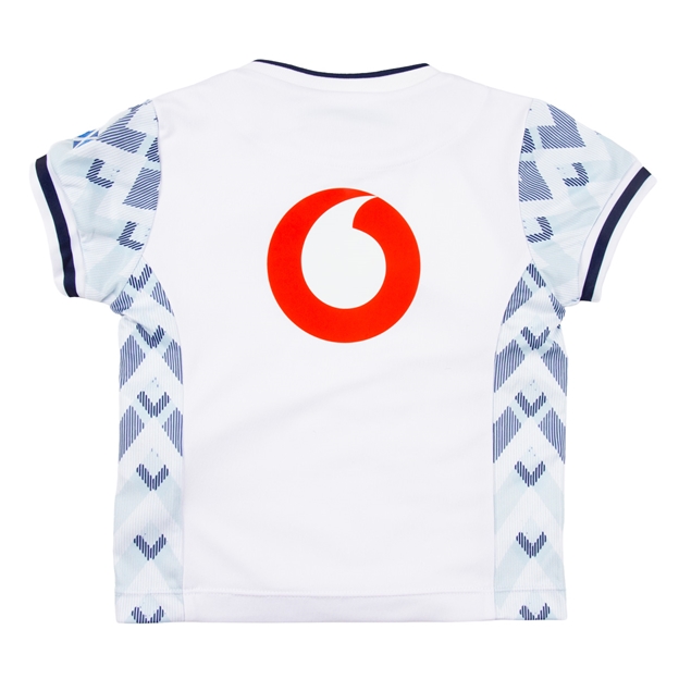 Scotland Babies Away Rugby Shirt 26/27 White, Sand and Navy - Back View
