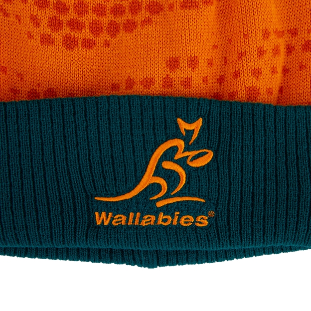 Australia Adults Bobble Beanie 2026 Gold - Wallabies Logo Embroidery