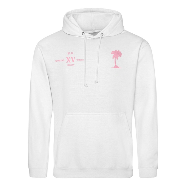 Womens World Cup Fiji Adults Classic Hoodie White - Front