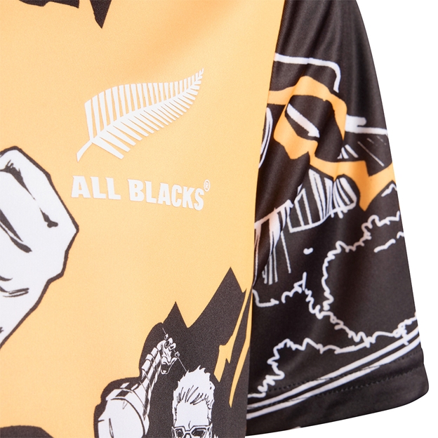 All Blacks Marvel Kids Home Rugby Shirt 25/26 - Front Close-up