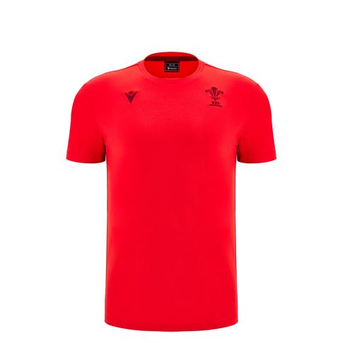 Wales Junior Travel Cotton T-Shirt 25/26 Red - Front Wales Junior Travel Cotton T-Shirt 25/26 Red - Front
