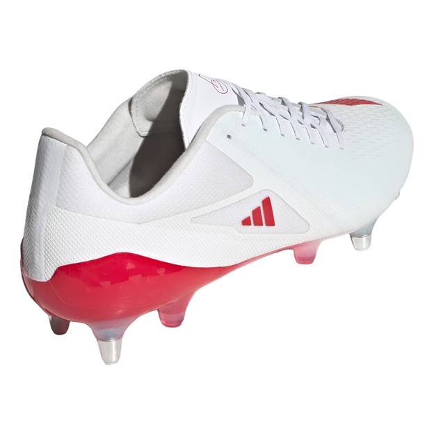adidas Antoine Du Pont Adults Adizero RS15 Pro Soft Ground Boots White/Red - Back Side