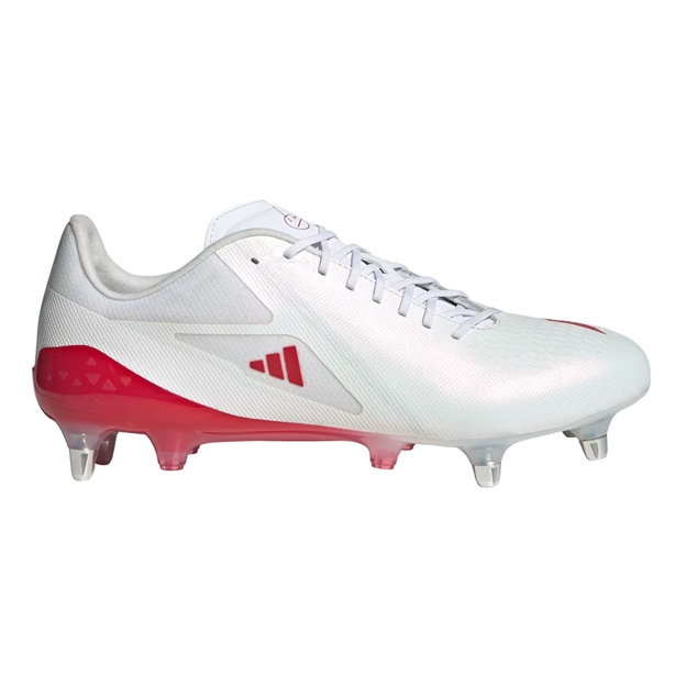 adidas Antoine Du Pont Adults Adizero RS15 Pro Soft Ground Boots White/Red - Outstep View