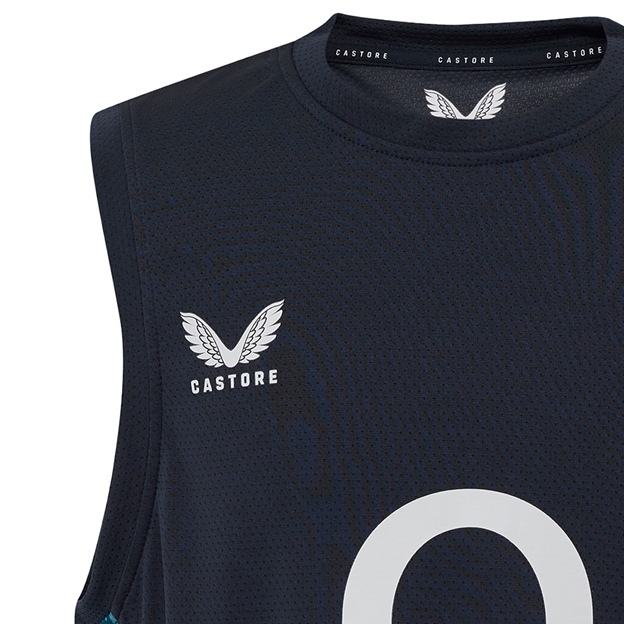 England Kids Performance Sleeveless Tee 25_26 Inkwell_Storm Blue - Castore