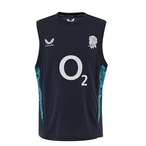 England Kids Performance Sleeveless Tee 25_26 Inkwell_Storm Blue - Front