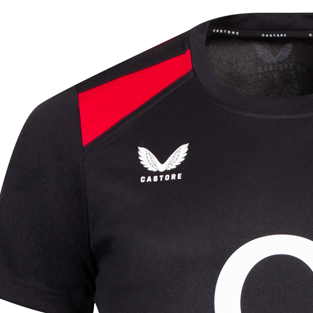 England Mens Contact Shirt 26/27 Castore Black - Castore Logo Close-up