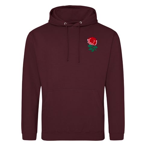 England Mens Classic Hoodie Burgundy - Front