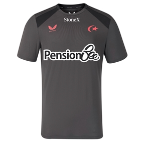 Saracens Mens Training T-Shirt 26/27 Gunmetal - Front View
