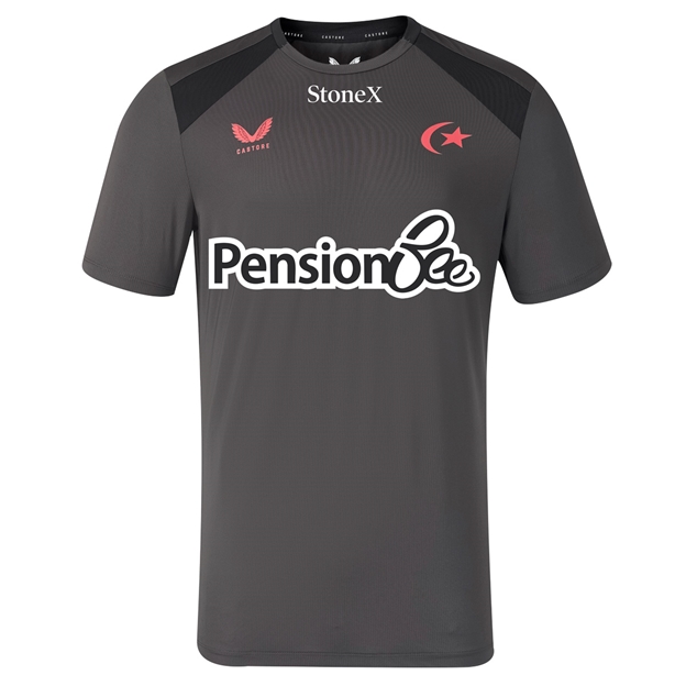 Saracens Mens Training T-Shirt 26/27 Gunmetal - Front View